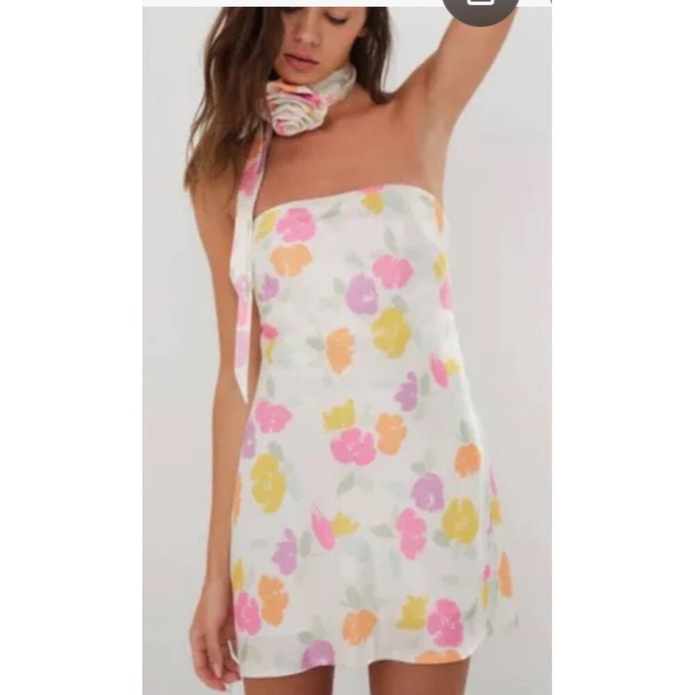 For Love And Lemons Coquette Girl Hazel Floral Romantic Mini Dress Size XS NEW